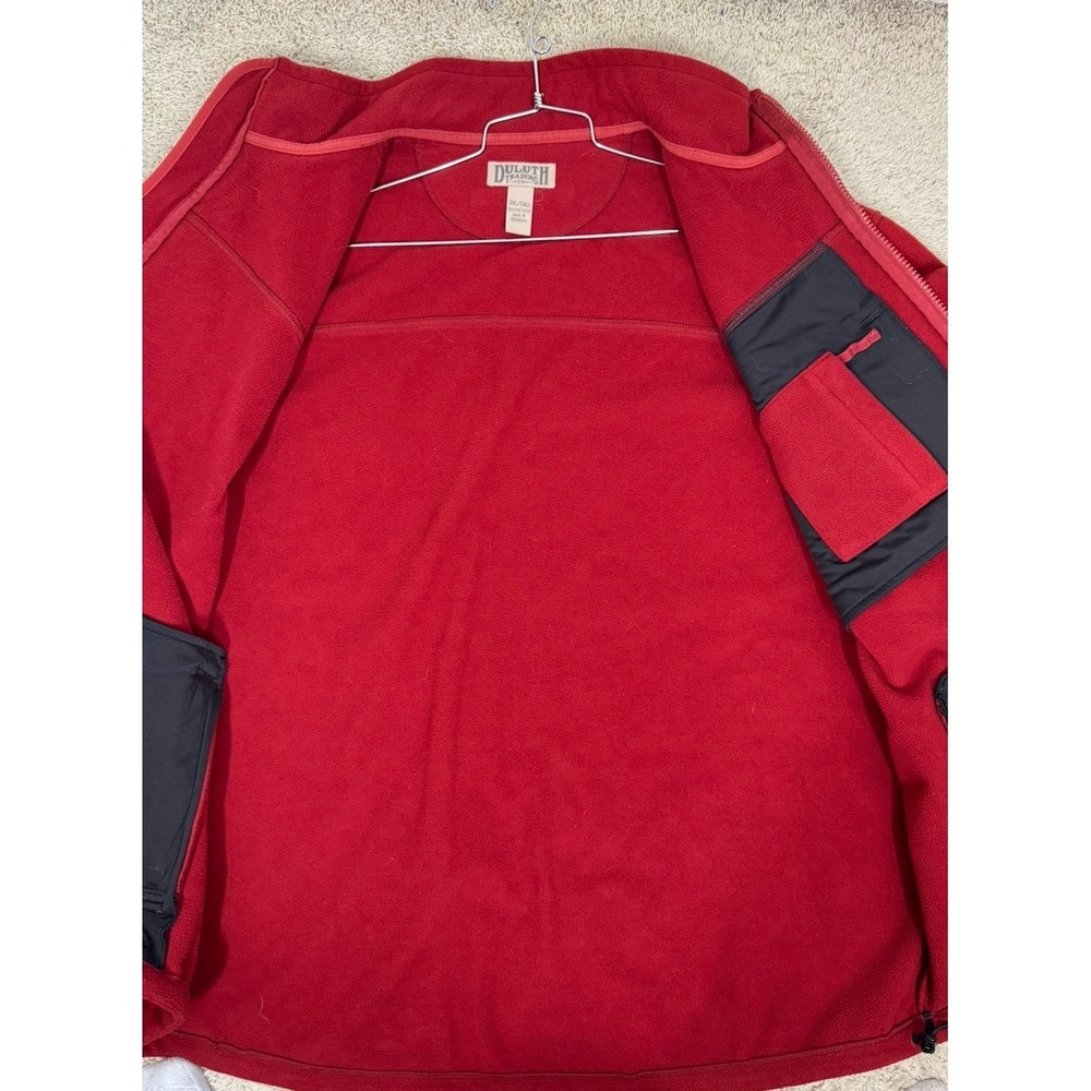 Duluth Trading Shoreman Fleece Windproof Jacket Red Full Zip Size 3X Tall Warm - Picture 10 of 12